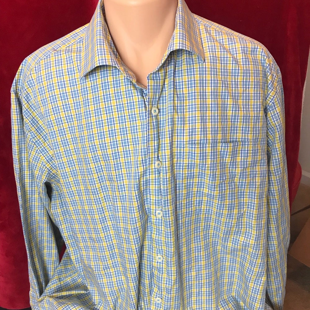 Peter Millar plaid Button Up shirt size xxl